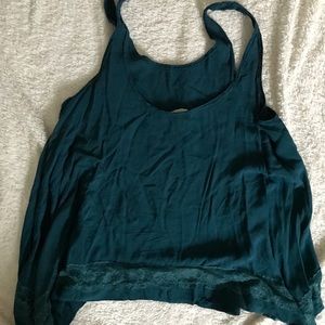 Free people, high low lace tank top